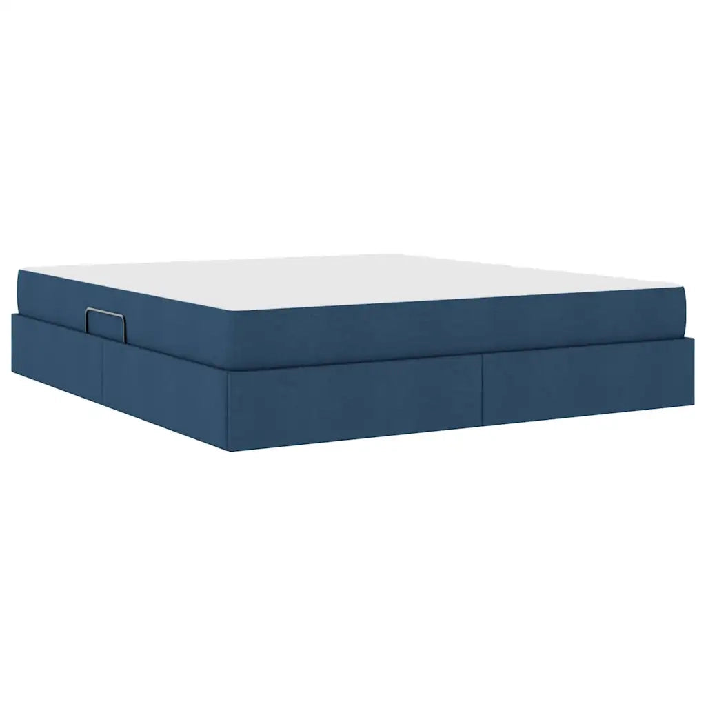 Letto con contenitore e materasso Blu 160 x 200 cm Poliestere 3399675