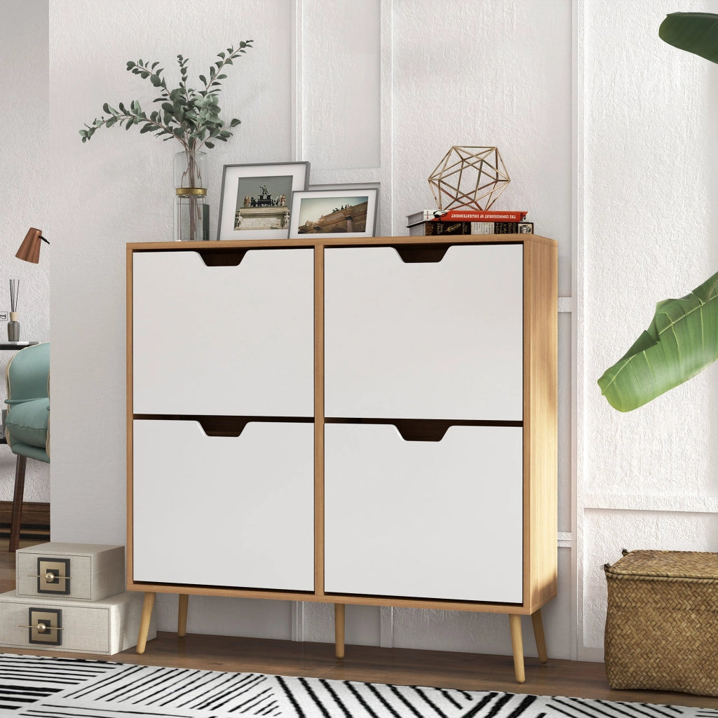 Mobile Scarpiera con Cassetti ¨C zephmum ¨C Bianco Pino 95x26x95