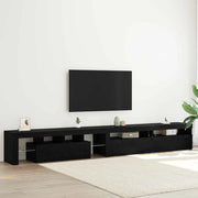 Mobile TV 3 pz-Mobile per TV-Credenza TV Rovere Nero 260 x 37 x 40 cm Legno multistrato 475536