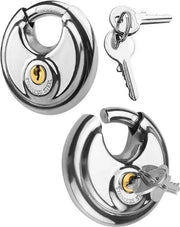 Set di due catene di chiusura a cerchio da 70 mm | Catene di chiusura di sicurezza con due chiavi | Catene di chiusura resistenti alle intemperie - Acciaio inossidabile | Catene di chiusura per rimorchi | Catene di chiusura per esterni