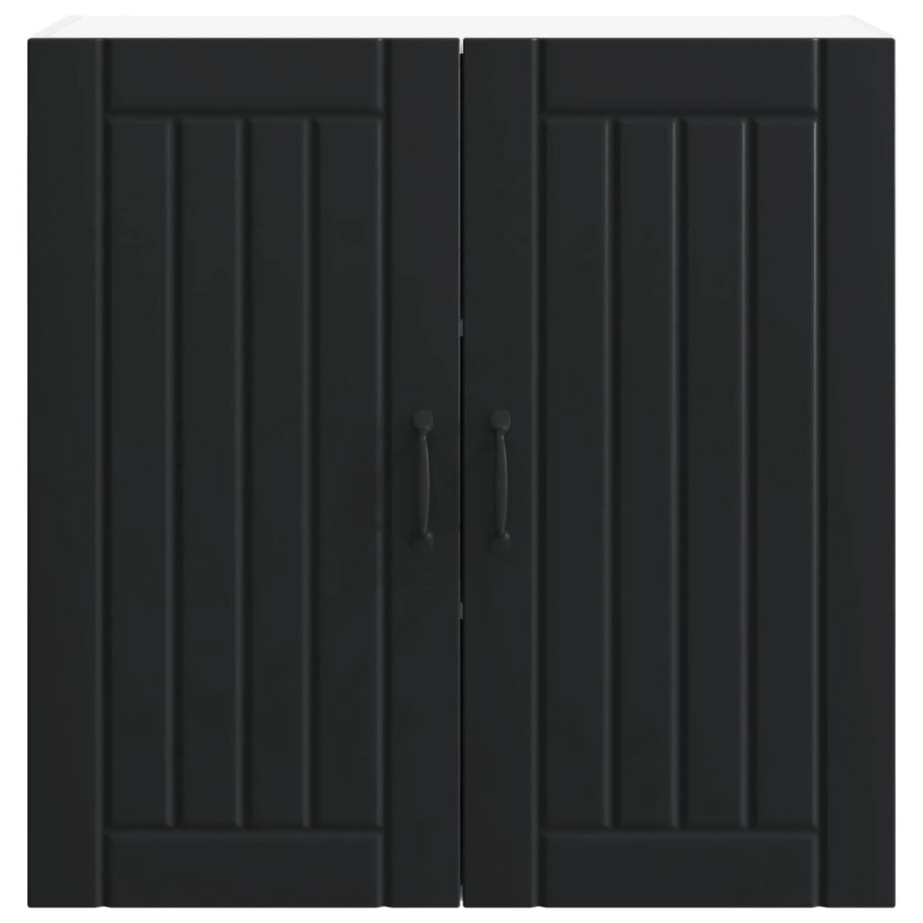 Mobile da cucina moderno e funzionale con spazio di archiviazione 80 x 31 x 80 cm in legno ingegnerizzato nero 02_0054073