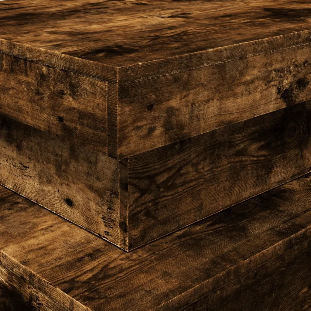Tavolino da salotto | Tavolino da caff¨¨ | Tavolino da Soggiorno con Luci LED Rovere Fumo 90x50x40 cm