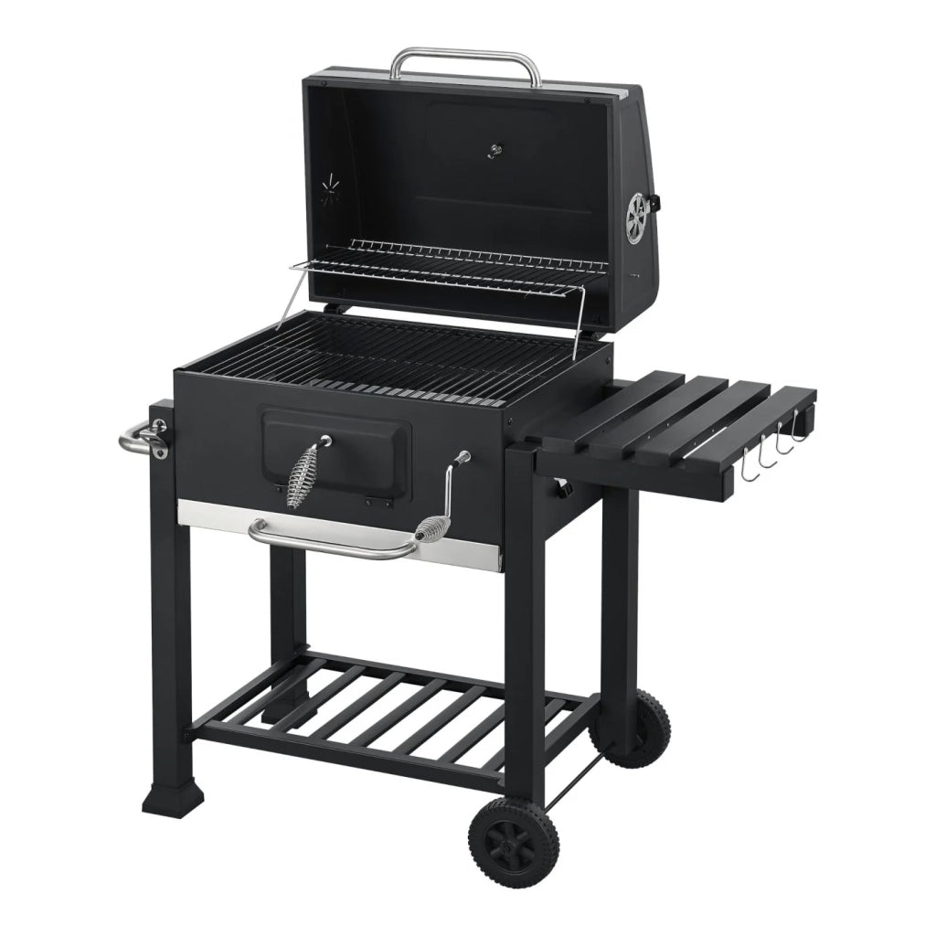 Carrello barbecue a carbonella 105 x 114 x 48 cm nero 03_0009212