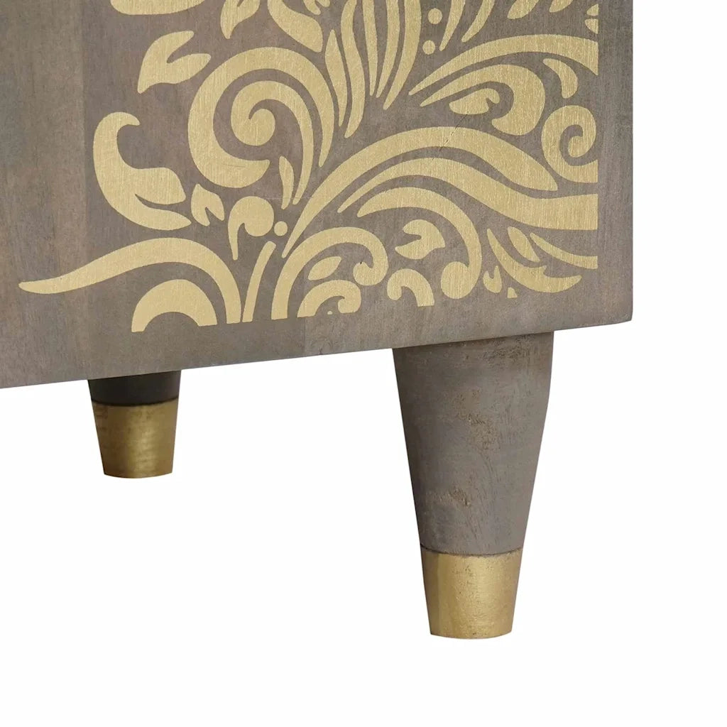 Comodino con porta con cassetto-Tavolino da notte Grigio 50 x 33 x 60 cm 156403
