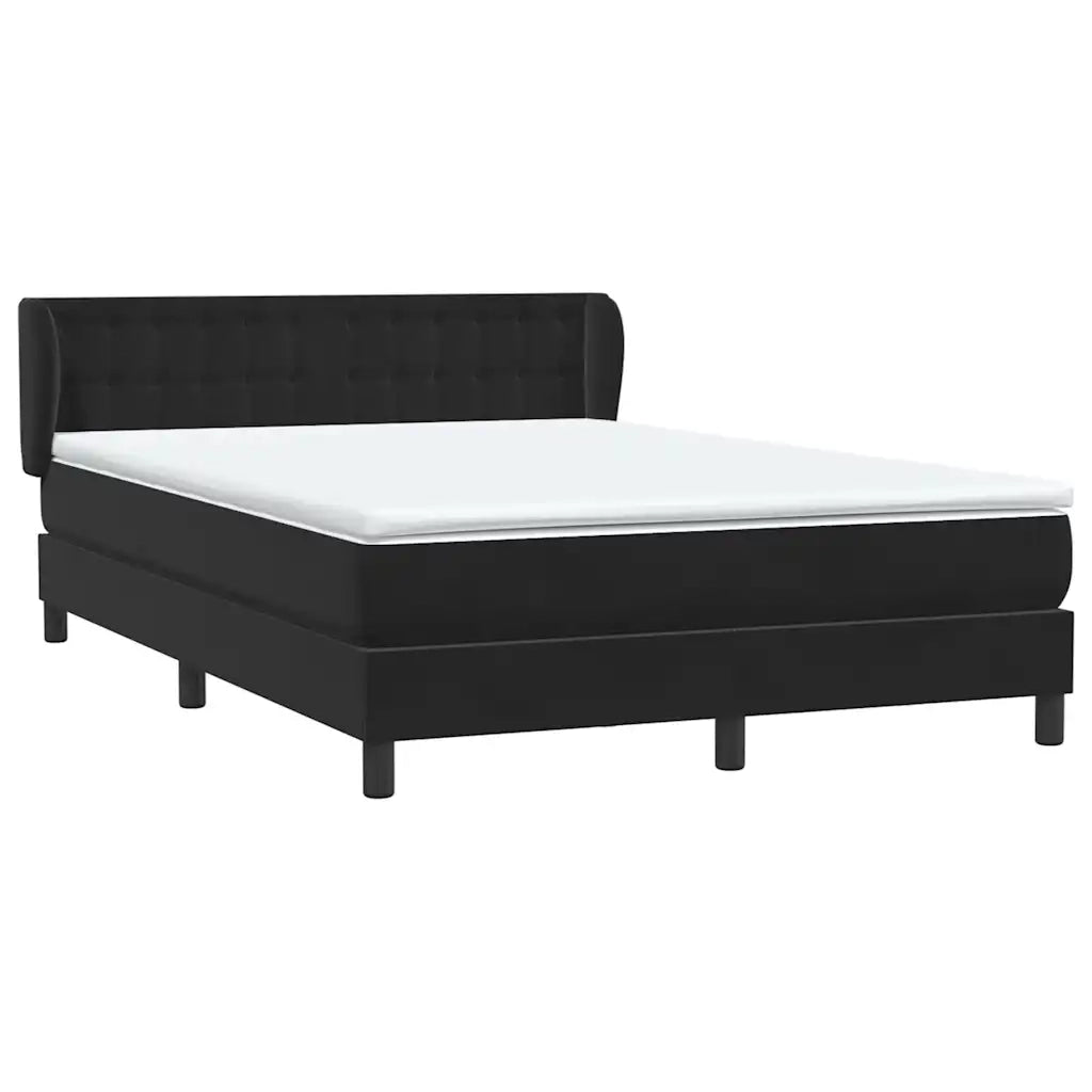 Giroletto a Molle con Materasso Nero 160x210 cm in Velluto 3317867