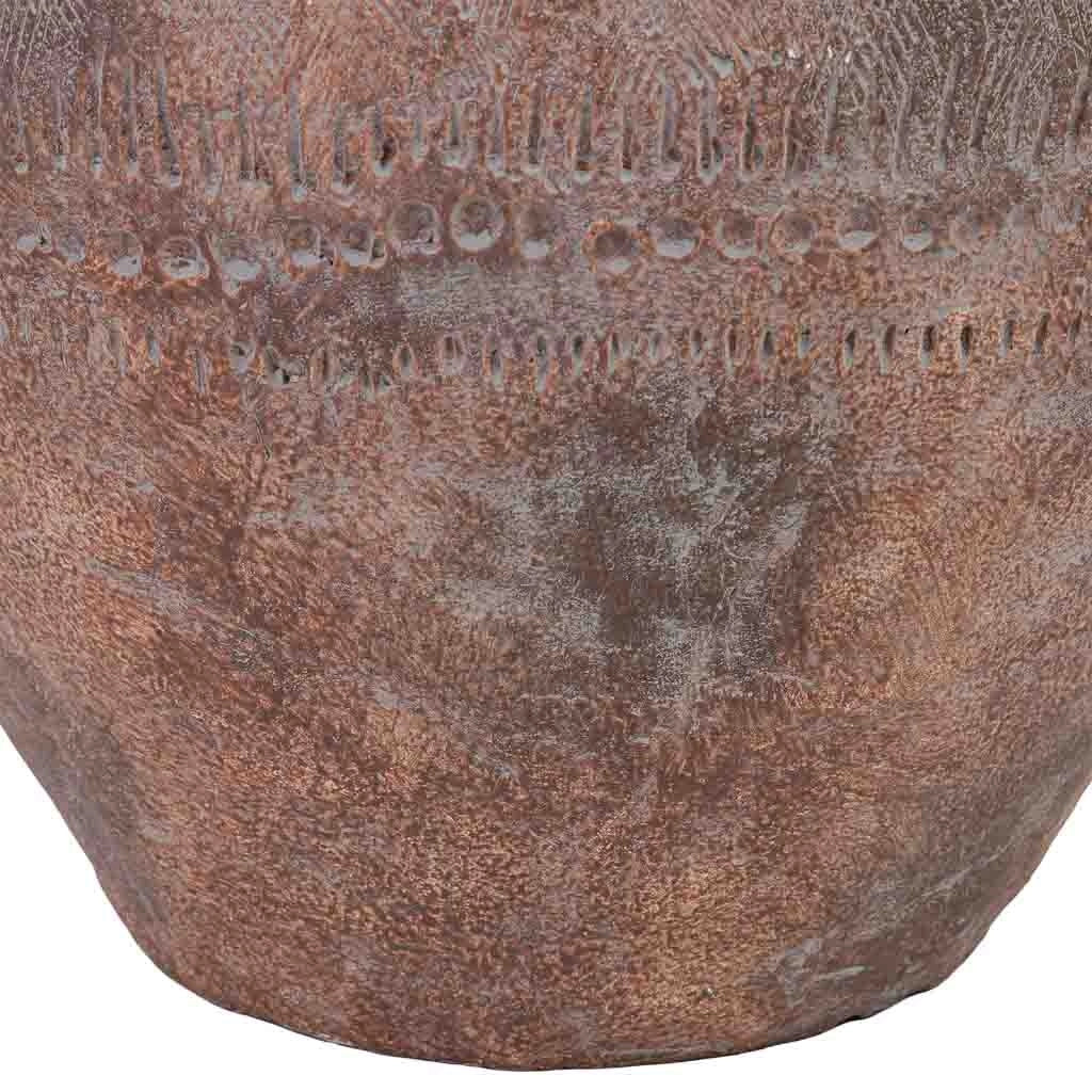 Vaso fibra di vetro marrone rossastro 33,5x33,5x31,5 cm