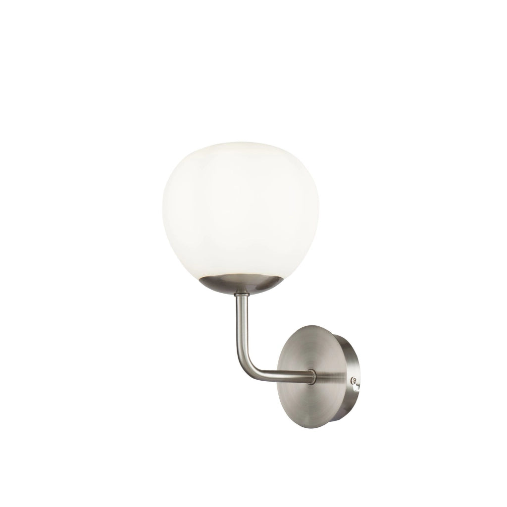 Maytoni applique contemporanea Erich 1 luce E14 nichel metallo vetro soffiato