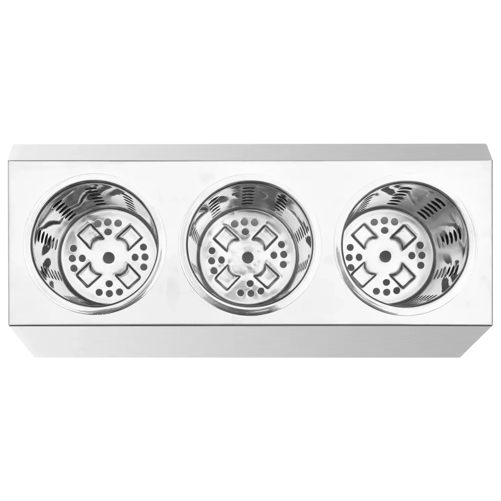 Portaposate con 3 Inserti Rettangolare in Acciaio Inox CFW5516052