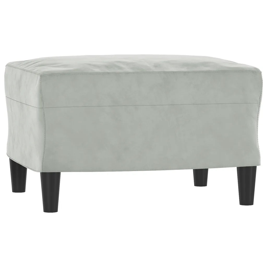 Poltrona | Sedia Relax con Poggiapiedi Grigio Chiaro 60 cm in Velluto
