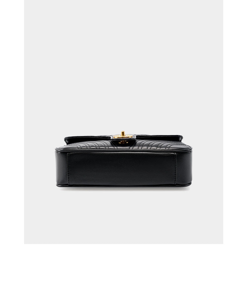 Borsa a tracolla da donna in vera pelle, colore nero.