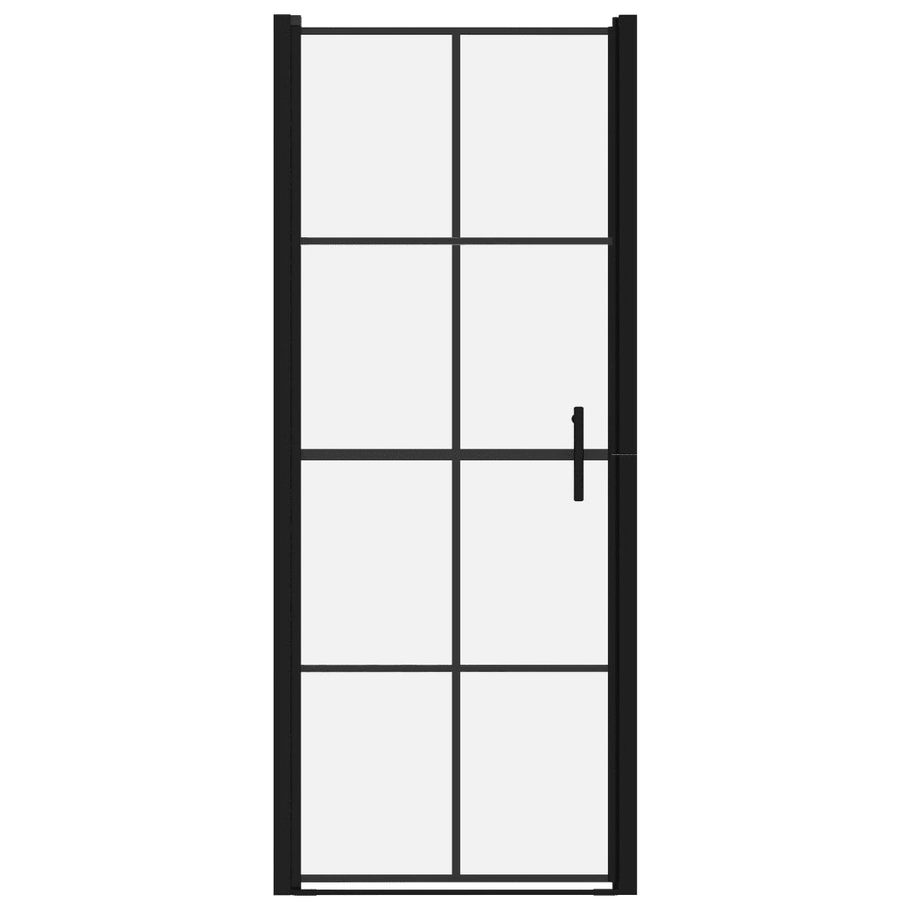 Porta per Doccia in Vetro Temperato 91x195 cm Nera CFW2843146