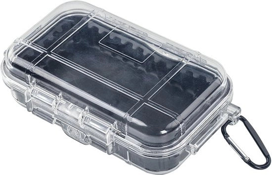 Scatola impermeabile, cassa aereostatica per attrezzatura sportiva e di sopravvivenza all'aperto, resistente a polvere, pressione e umidità. Adatto per attrezzi EDC, telefoni cellulari e chiavi (forma L trasparente).