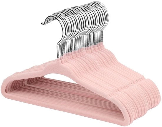 Hangers per bambino in velluto - Hanger con design a spalla decorato - Hanger con presa antiscivolo - 30 pezzi, rosa chiaro - Hanger per bambino