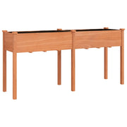 Aiuola rialzata/fioriera con rivestimento 161 x 45 x 76 cm legno massello di abete marrone 02_0038125