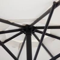Ombrellone da Esterni 3x2.5 m con Manovella, in Acciaio e Poliestere Anti-UV, Crema