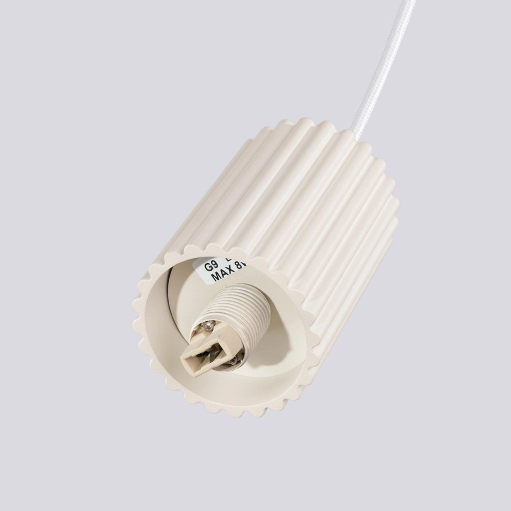 Lampada sospensione moderna beige sfera vetro bianco SFERA
