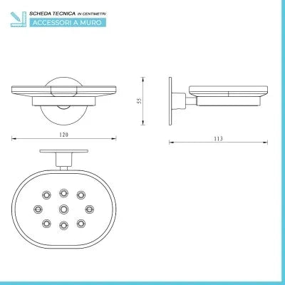 Set accessori a muro 6 pezzi in acciaio cromato e viti incluse  Idea