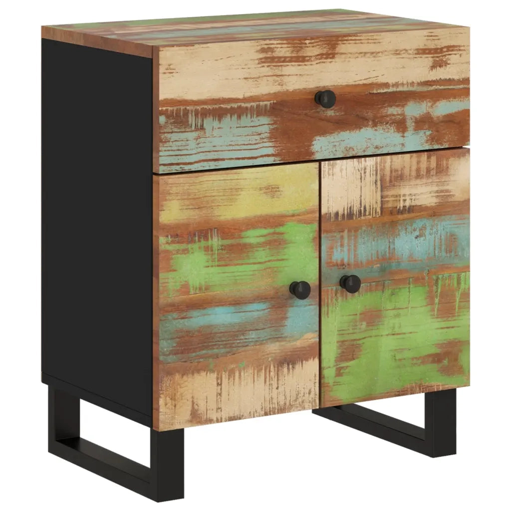 Comodino 50x33x60cm Legno Massello Recupero e Legno Multistrato 350670