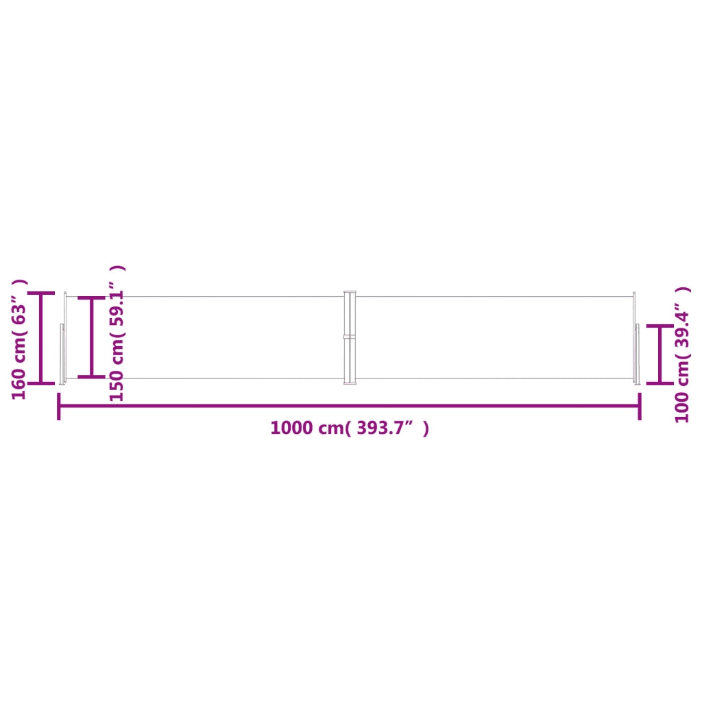 Tenda Laterale Retrattile Blu 160x1000 cm 318034
