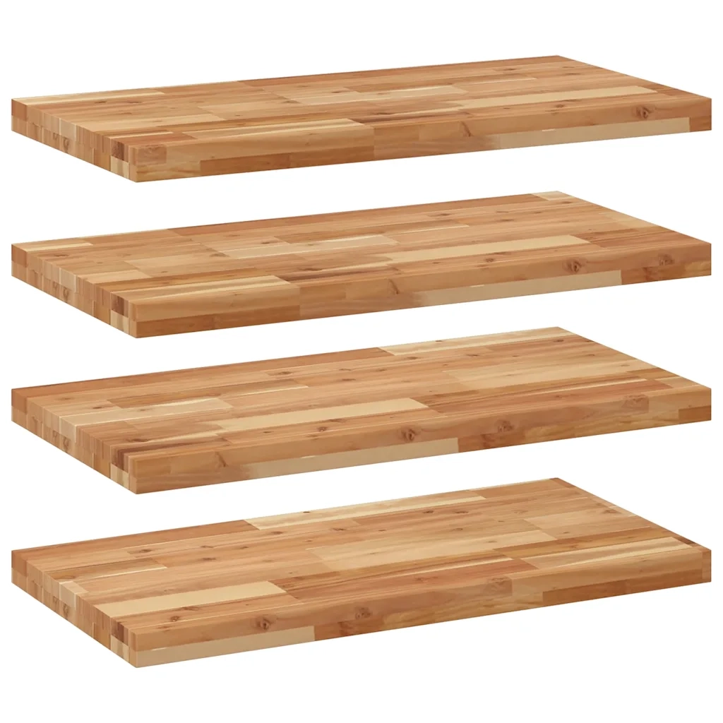 Mensole da Parete 4 pz 80x40x4 cm Legno Acacia Rifinito a Olio 3279638