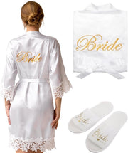 Camici da notte per donne con collo V e slippers per matrimonio con decorazioni da festa