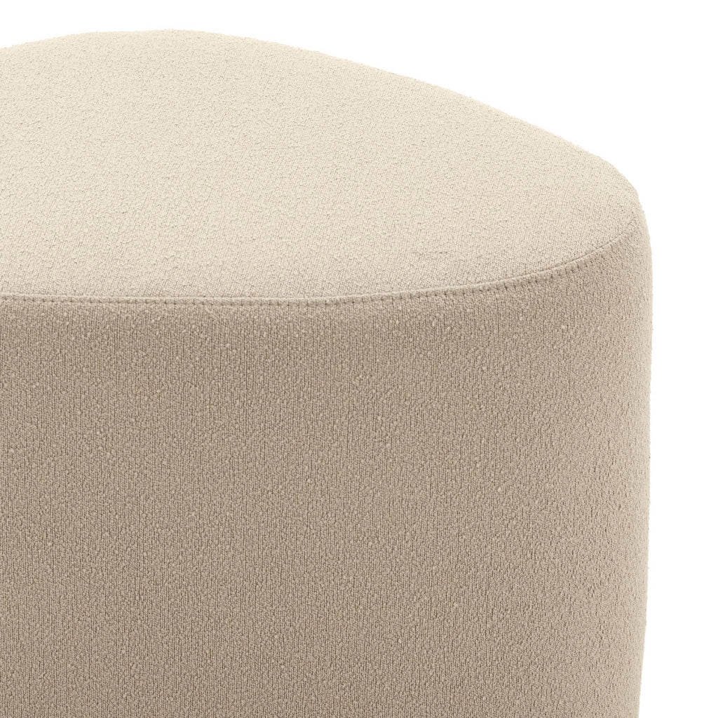 Pouf a forma di ciottolo in tessuto, beige