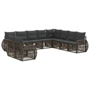 Set Divano da Giardino 10 pcs Grigio e Grigio Scuro polyrattan 3435464