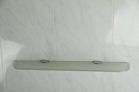 Pannello in vetro con angoli arrotondati, 3 misure (300 mm, 400 mm, 500 mm) e 3 colori (trasparente, bianco, nero) per bagno, cucina, camera da letto, vetro, bianco, 500 mm x 100 mm
