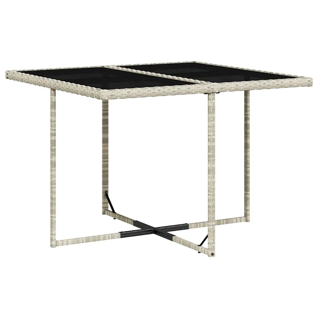Set Pranzo da Giardino 9pz con Cuscini Grigio Chiaro Polyrattan 3210779