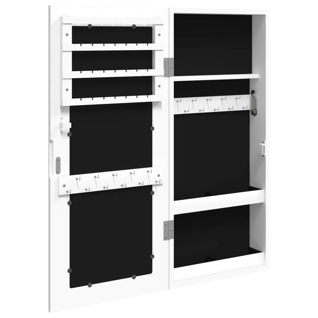 Armadio Portagioie con Specchio a Muro Bianco 30x8,5x67 cm CFW4772516