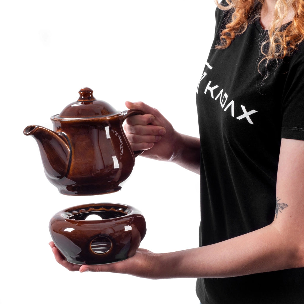 Teiera KADAX con scaldatinta per erbe da 1 litro, in ceramica e gres.