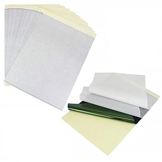 Tattoo Transferpapier A4 - 25 Fogli - Materiale PET di Alta Qualità - Sicuro e Igiene - Effetto di Trasferimento Perfetto - Incolore e Non Tossici - Papier per Tattoo