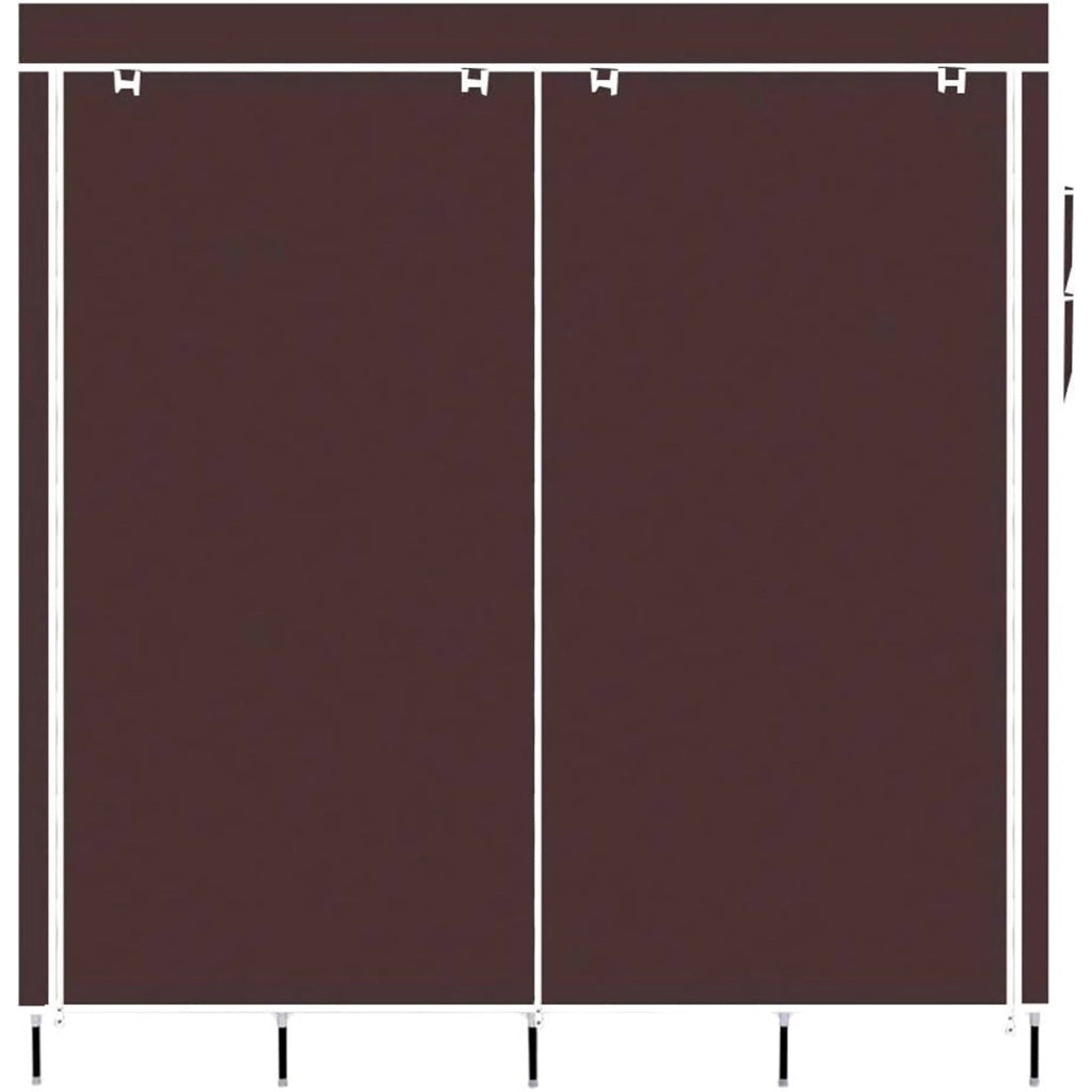 Armadio Vestiario In Tessuto Con Ante Con Cerniera E Tasche Laterali Nyana Home Misure 170x167x45cm Marrone