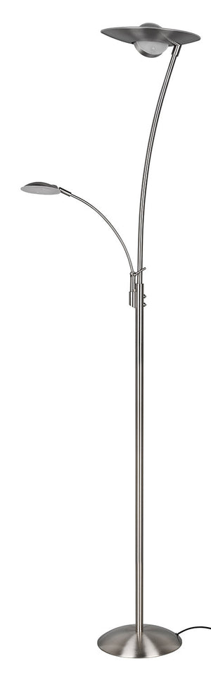 Piantana da Interno a LED in Metallo Nichel Satinato