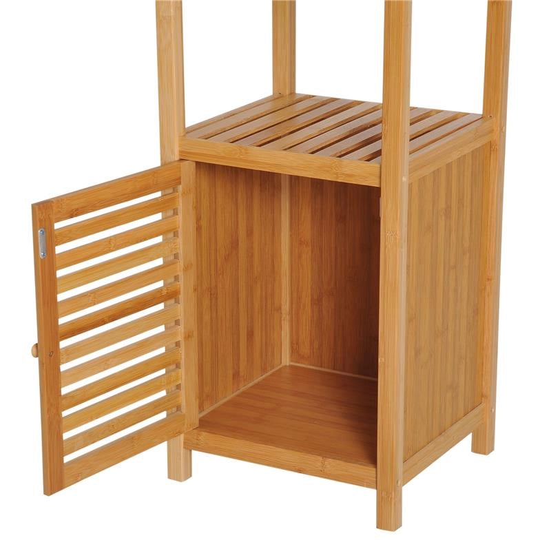 MOBILE A COLONNA PER BAGNO CON 4 RIPIANI E UN ARMADIETTO 36 X 33 X 140 CM