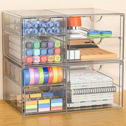 Organizzatore per trucco con 7 ripiani - Accessori per ufficio organizzatore per ufficio - Accessori per ufficio trasparenti - Organizzatore per ripiani in tessuto - Soluzione di archiviazione per trucco e gioielli tavolo per trucco