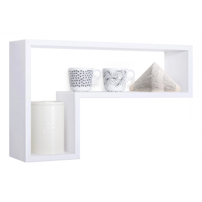 Mensola da Muro, Pensile Bagno, Mensola da Parete, Scaffale da Parete, Bianco, 61x37 p15,5 cm - Lettera