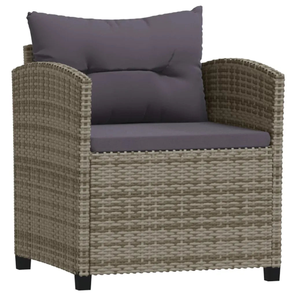 Set Divani da Giardino 7 pz con Cuscini in Polyrattan Grigio 3098170