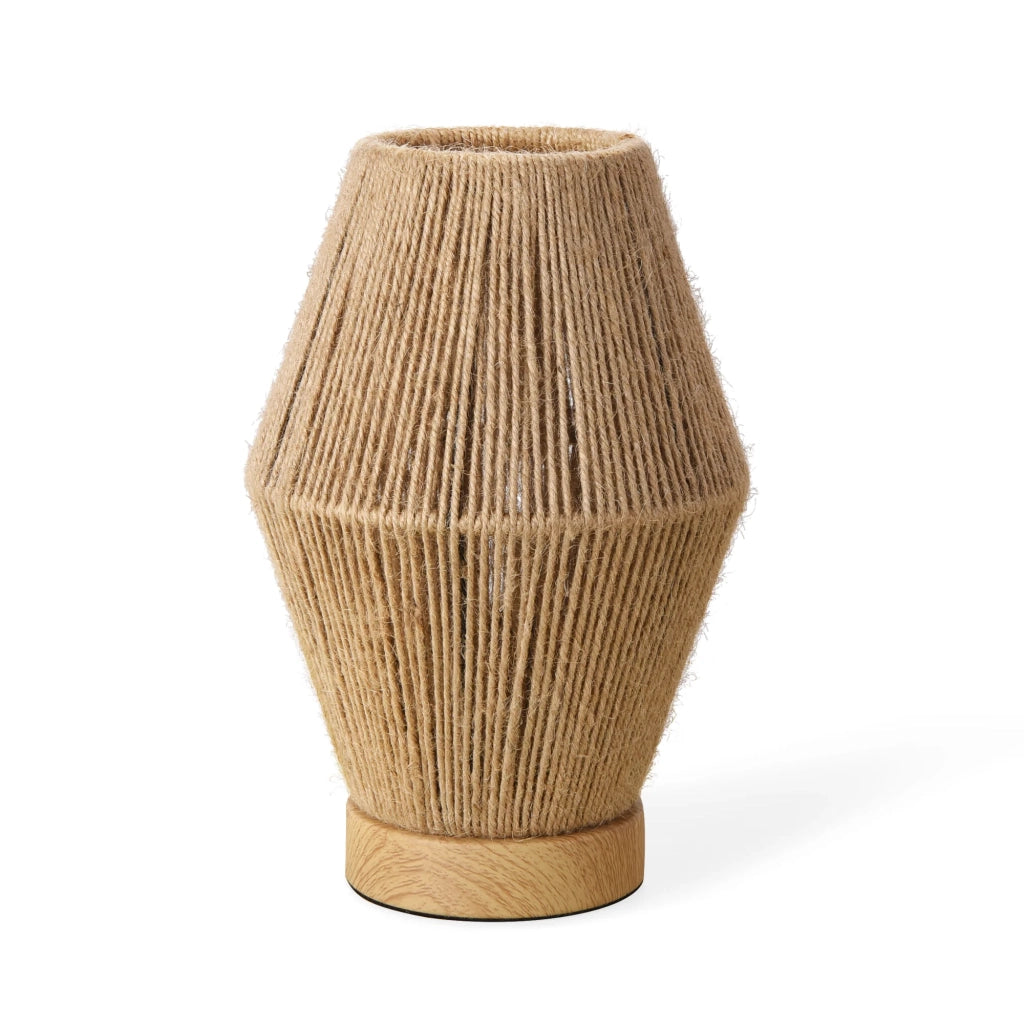Lampada da tavolo E27 25 x 16 x 16 cm effetto legno naturale 03_0009547