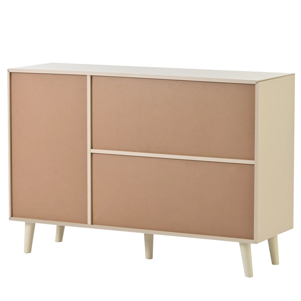 Mobile TV con ante e cassetti - Zephmum- Offwhite Creme 120 cm