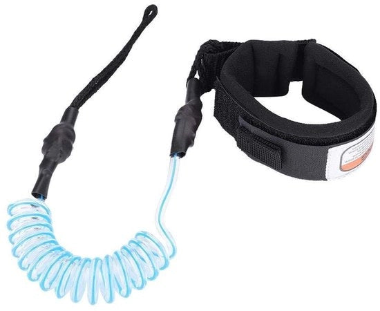 Corda in PU 5 mm - Leva con anello singolo regolabile - Lunghezza 1,5 m - Resistente e leggero - Adatto per tavole da SUP e surf - Corda per tavole da paddleboard