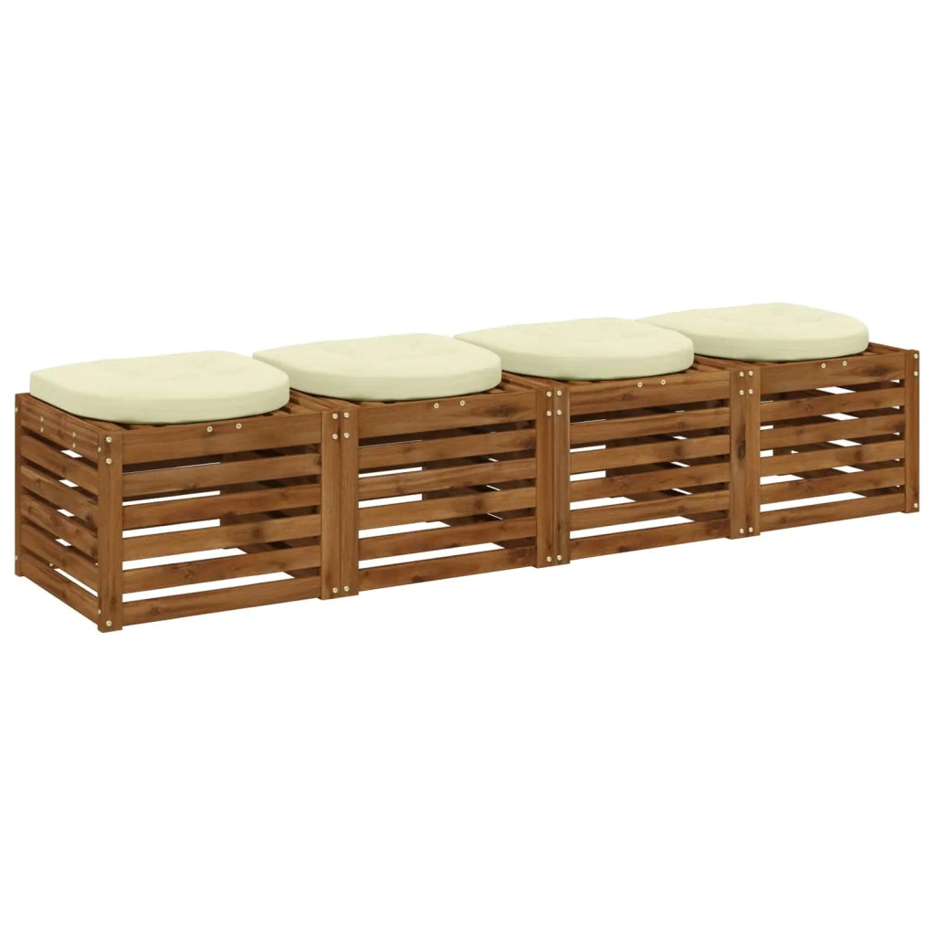 Cuscini per Sedia in 4 Pezzi 4 pz 100% Poliestere Crema 945327