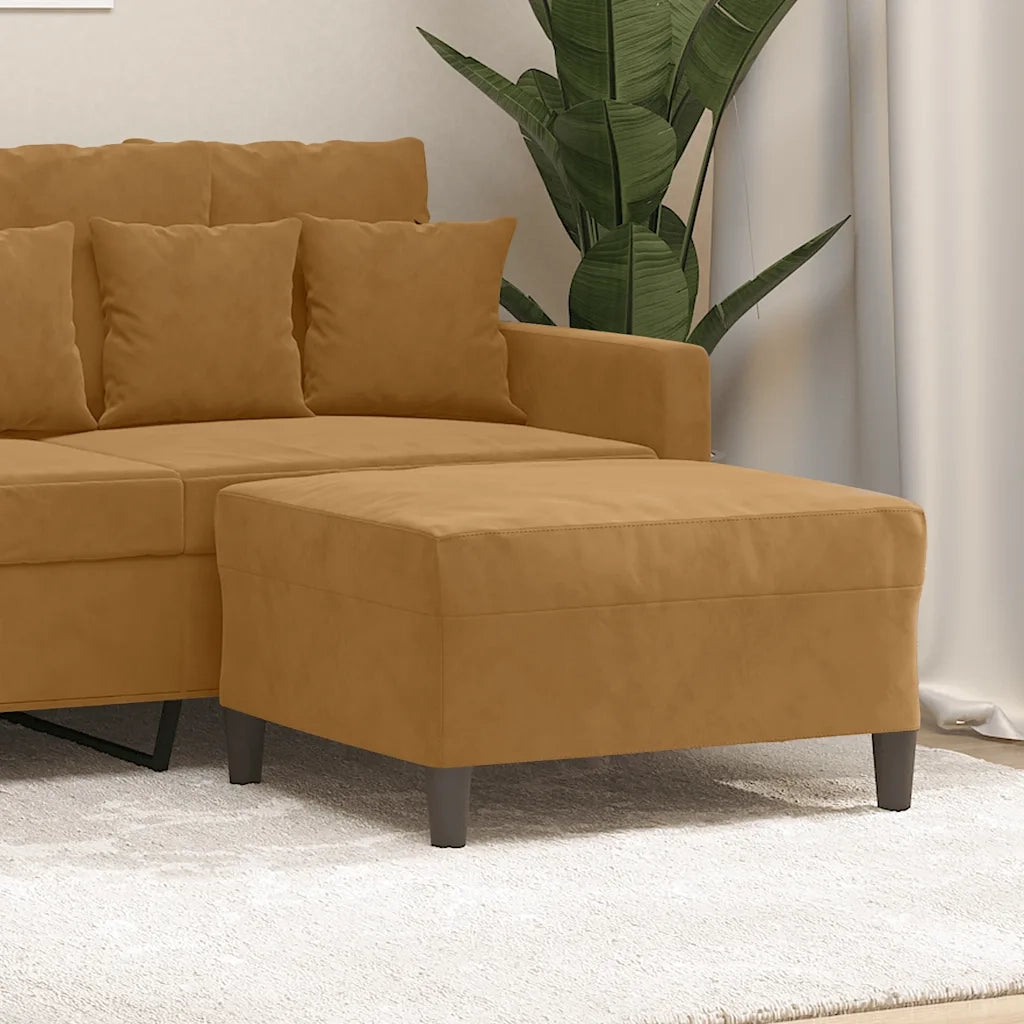 Poggiapiedi Marrone 70x55x41 cm in Velluto 349324