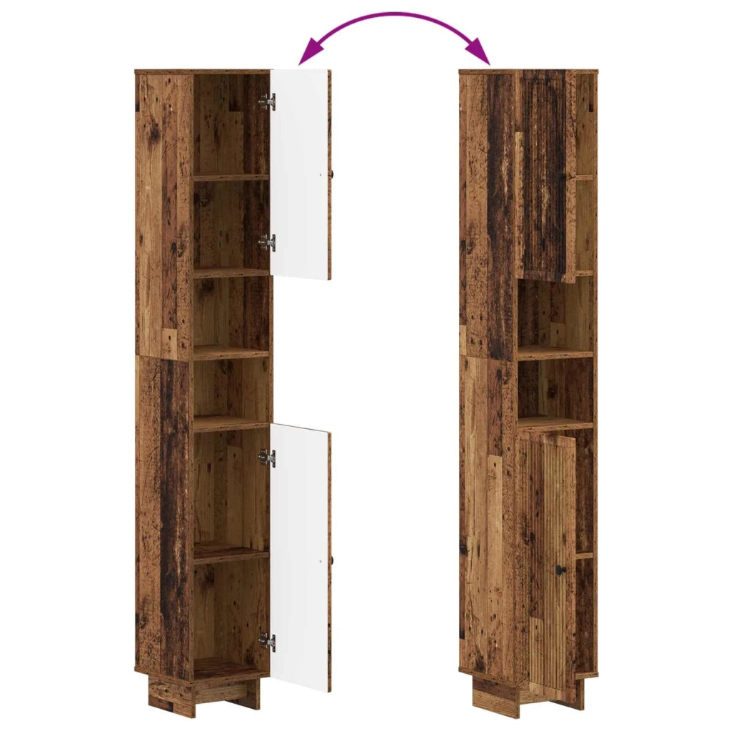 Armadio da Bagno con Ripiano Aperto EDE Legno antico 895943
