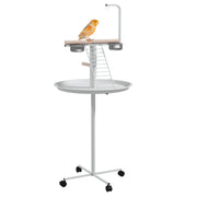 Mangiatoia per uccelli con ruote e posatoio ¨C zephmum ¨C bianco ? 60 x 138H cm