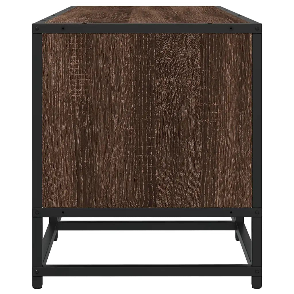 Mobile TV Rovere Marrone 160x35x41 cm Legno Multistrato Metallo