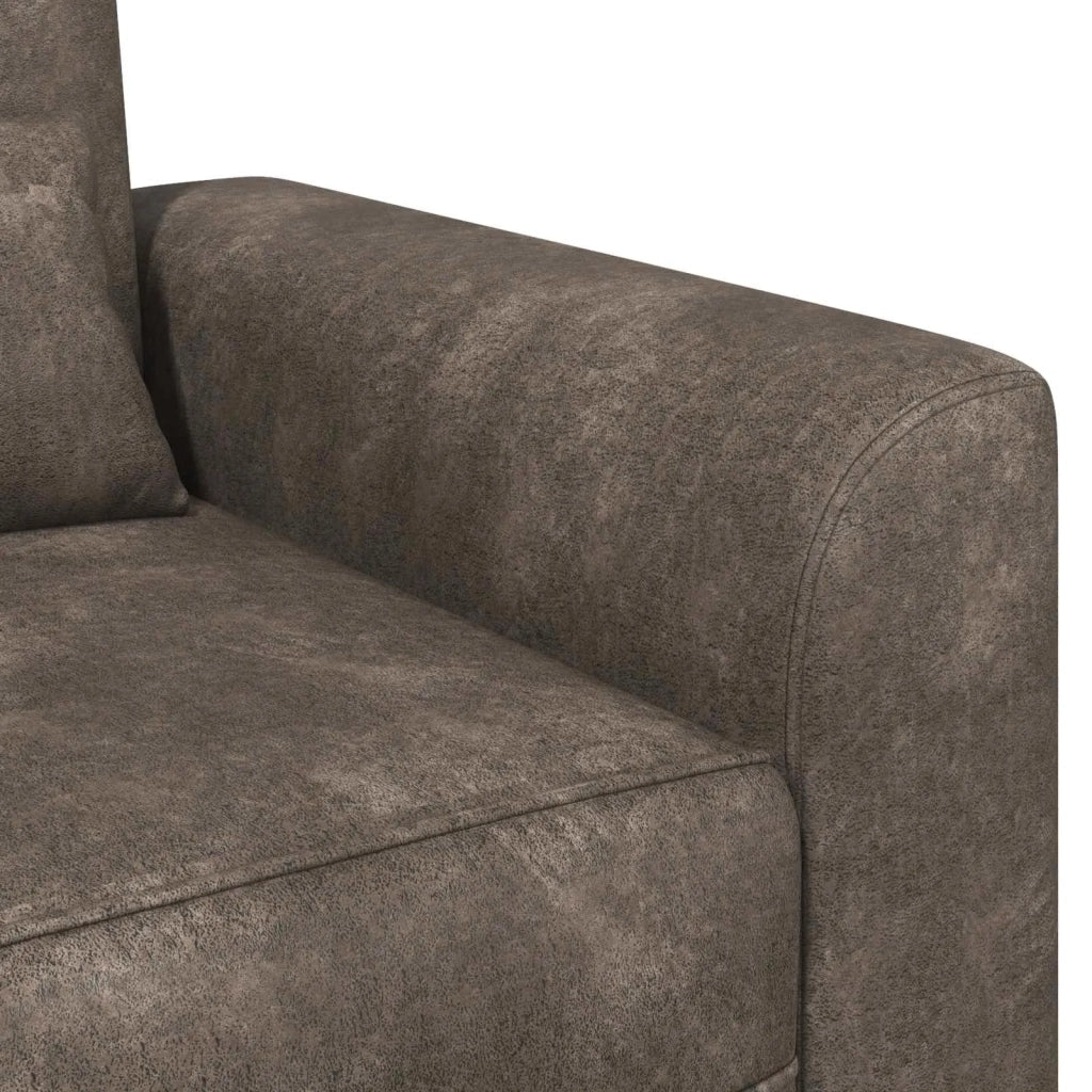 Poltrona Grigio Scuro Pelle Scamosciata Sintetica 42042477