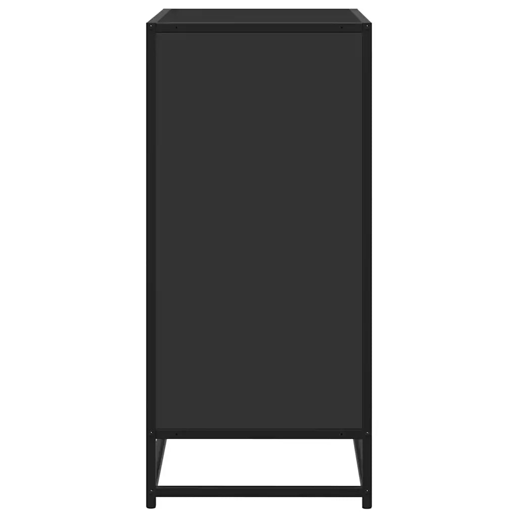 Credenza Rovere Nera 68x35x76 cm in Legno Multistrato