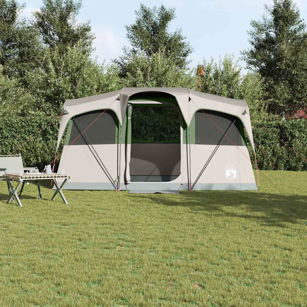 Tenda Familiare con tetto-Tenda da campeggio Bianco e Verde 435 x 255 x 216 cm