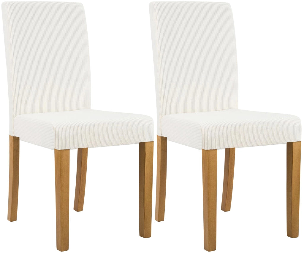 Set di 2 sedie per sala da pranzo Ina Cord anticate chiare 1